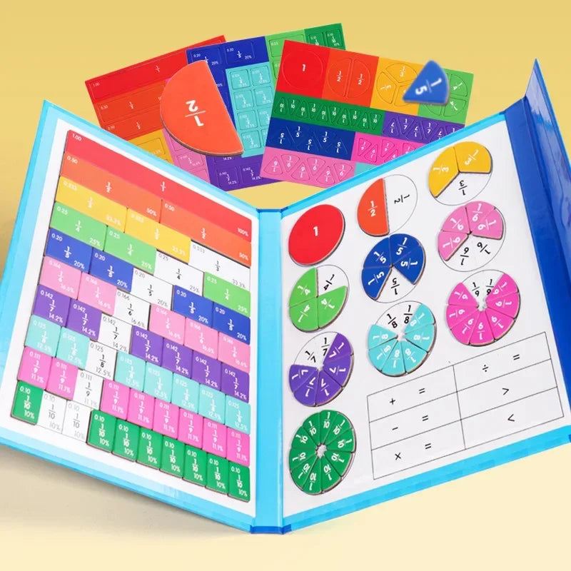 Montessori Fraction Learning Wooden Math Toy for Kids