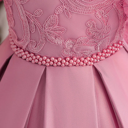Floral Embroidery Lace Baby Dress for Girls 0-5T