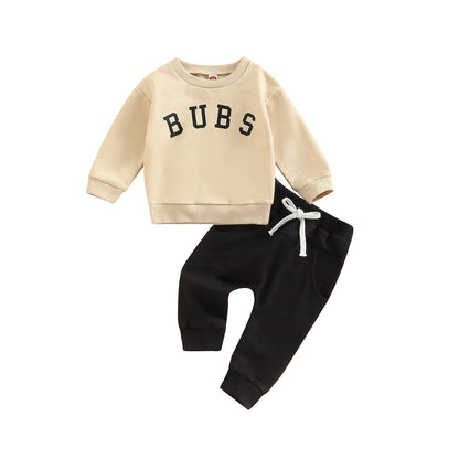 Toddler Letter Print Long Sleeve Top and Pants Set