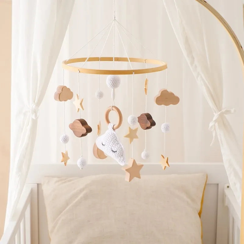 Musical Baby Cloud Rattle & Crib Mobile for Newborns