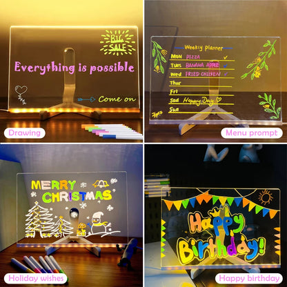 Colorful LED Message Board for Kids with 7 Pens