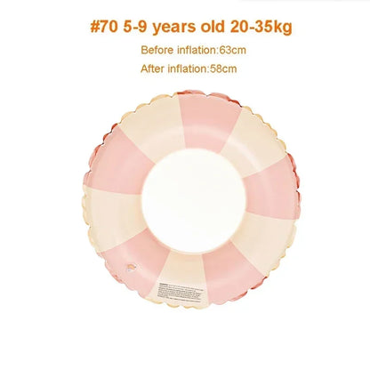 Kids Inflatable Striped Swimming Ring for Summer Fun