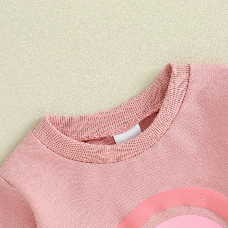 Baby Girls Rainbow Print Long Sleeve Sweatshirt & Pants Set