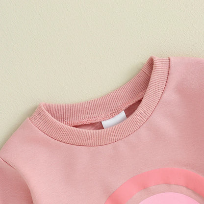 Baby Girls Rainbow Print Long Sleeve Sweatshirt & Pants Set