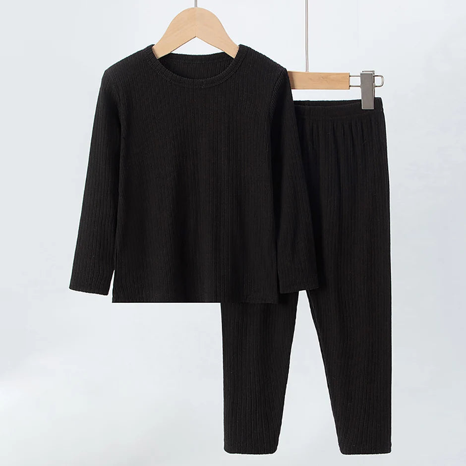 Children's 2-Piece Thermal Underwear Set for Fall/Winter