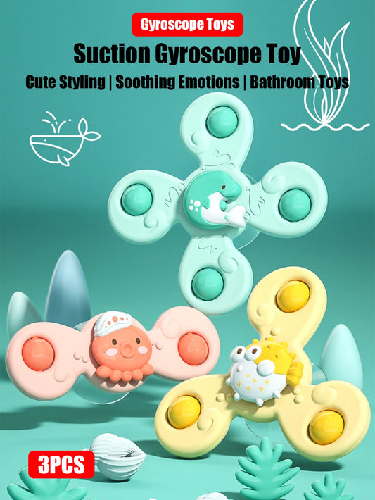 3-Pack Baby Bath Toys with Suction Cups - Fun Rattle Play