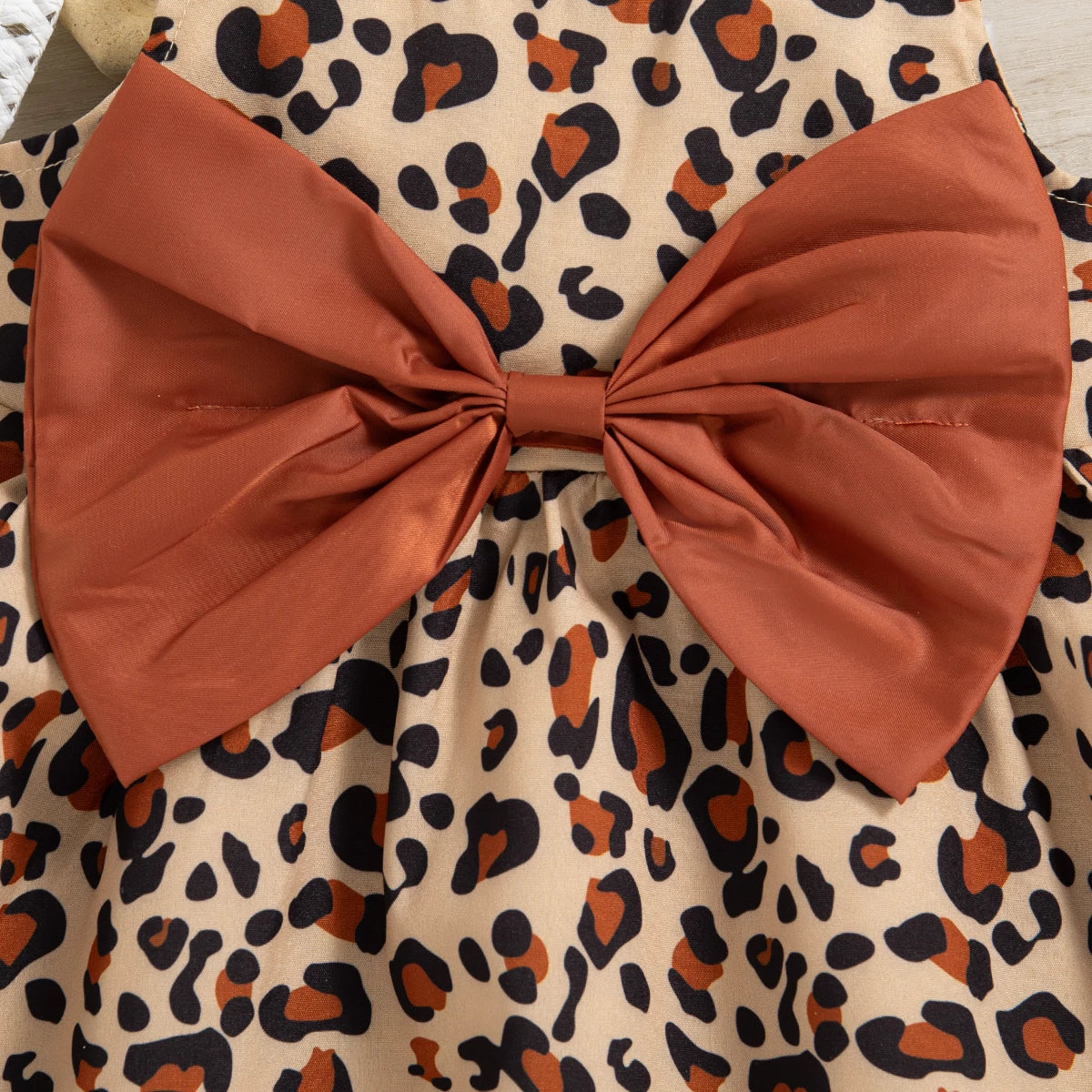 Leopard Print Baby Girl Summer Dress with Hat