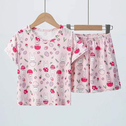 Kids' Summer Short Sleeve Shirt and Shorts Set for Play