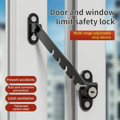 Adjustable Window Lock for Child Safety and Fall Prevention