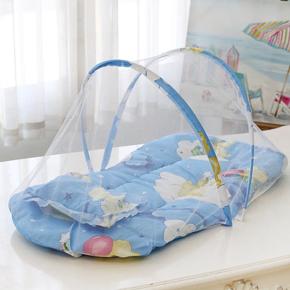 Foldable Baby Crib Mosquito Net with Cushions & Pillows