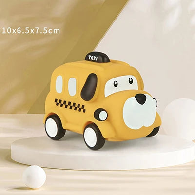 Soft Rubber Push and Go Cars for Infants 6-12 Months