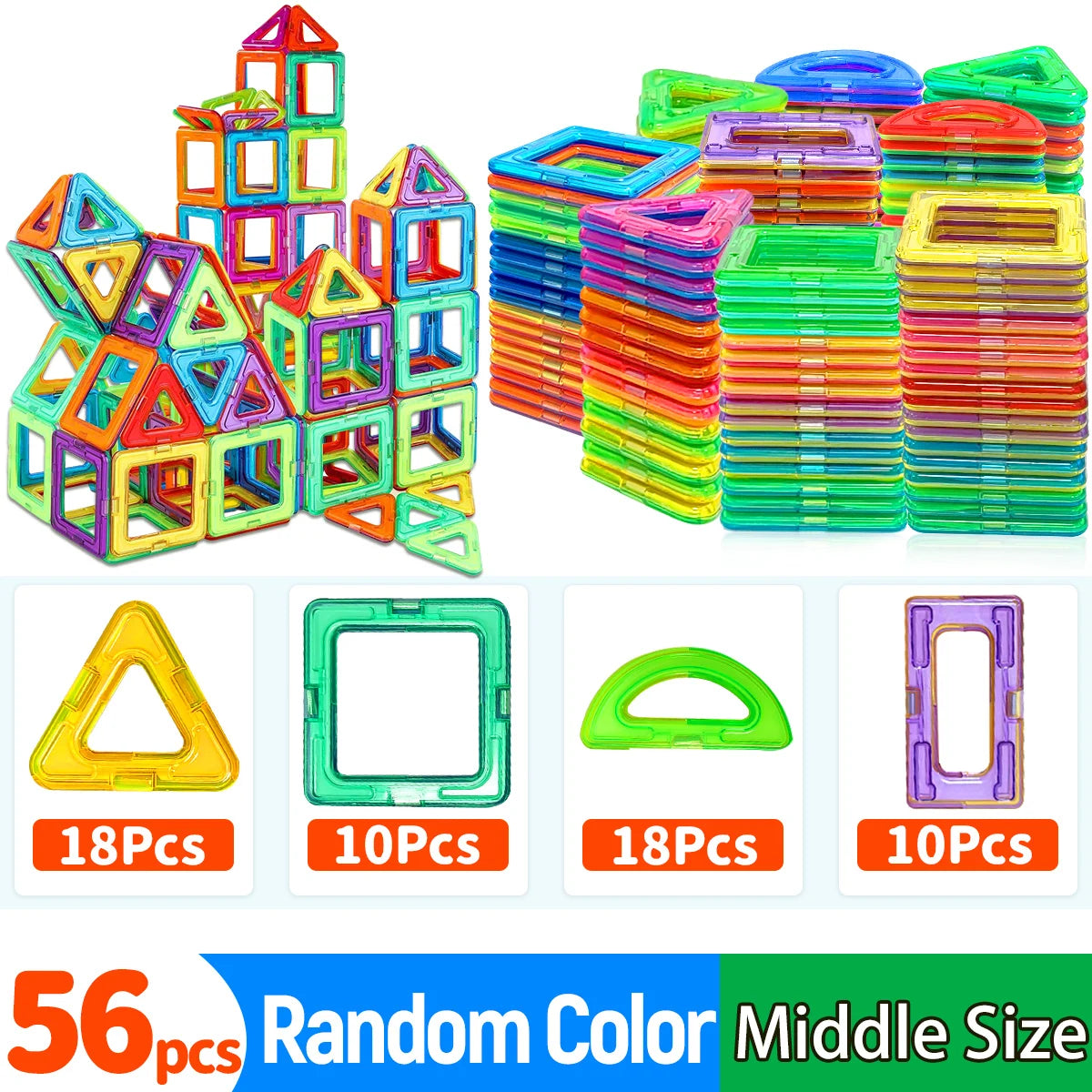 Medium Magnetic Building Blocks for STEM Learning fun