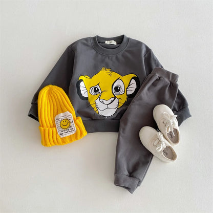 Kids Cartoon Hoodie and Sweatpants Outfit Set, 2pc