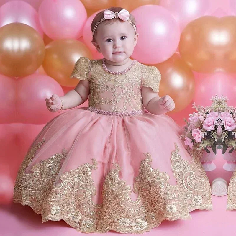 Toddler Girls Floral Embroidery Dress for Special Occasions