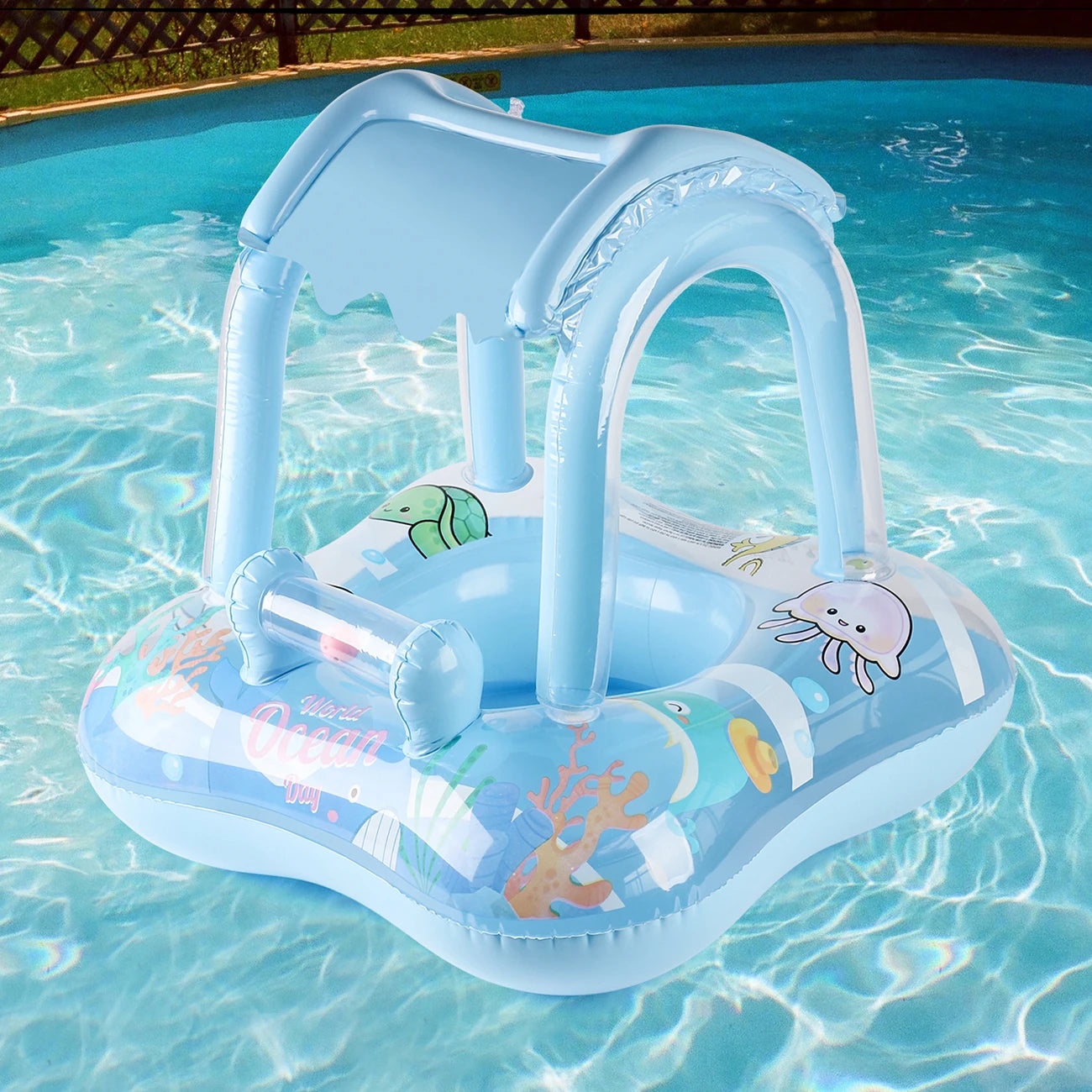 Canopy Pool Float for Babies and Toddlers - Safe Swim Ring