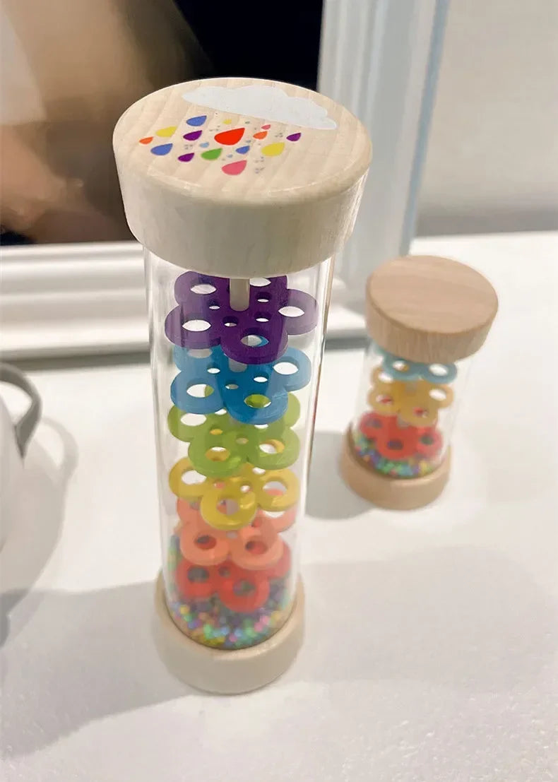 Wooden Rain Sound Pipe Toy for Early Educational Play