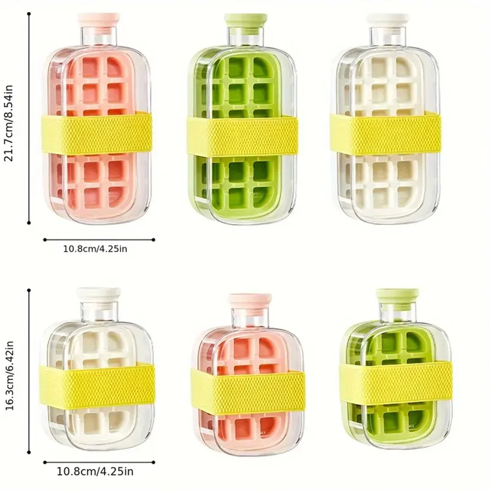 2-in-1 Ice Cube Bottle with Easy Press Release Tray