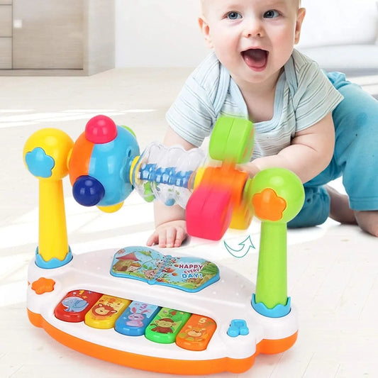 Rotating Musical Piano Keyboard for Toddlers with Lights