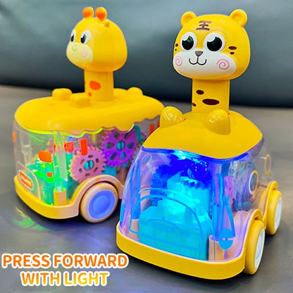 Pull Back Inertial Toy Car for Kids with Animal Design