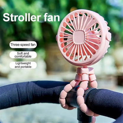 USB Rechargeable Mini Fan for Baby Strollers and Cribs