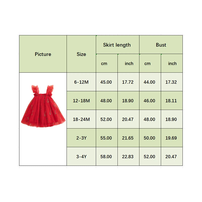 Toddler Christmas Tutu Dress for Girls, Size 6M-4Y