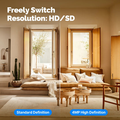 4MP WiFi Indoor Pan/Tilt Security Camera with Night Vision