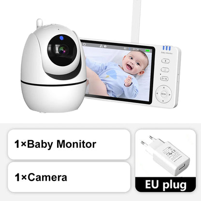 5-Inch PTZ Video Baby Monitor with Camera and Temperature Sensor