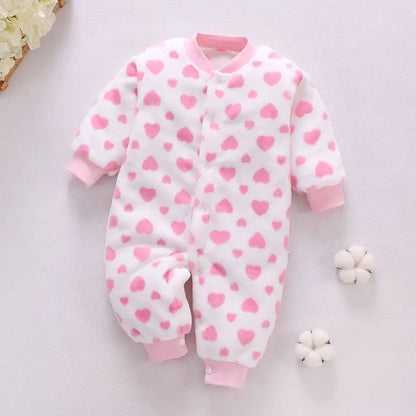 Soft Flannel Infant Jacket and Jumpsuit for Newborns 0-18 Months