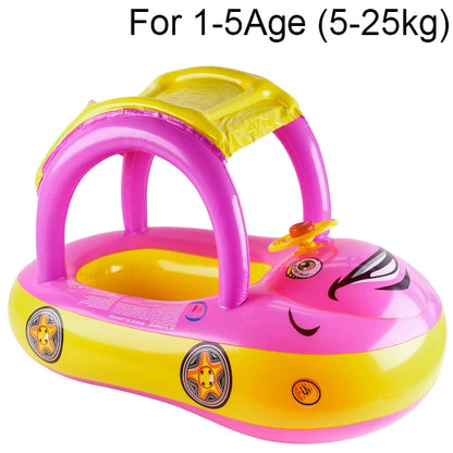 Car-Shaped Toddler Pool Float - Baby Swim Ring Toy