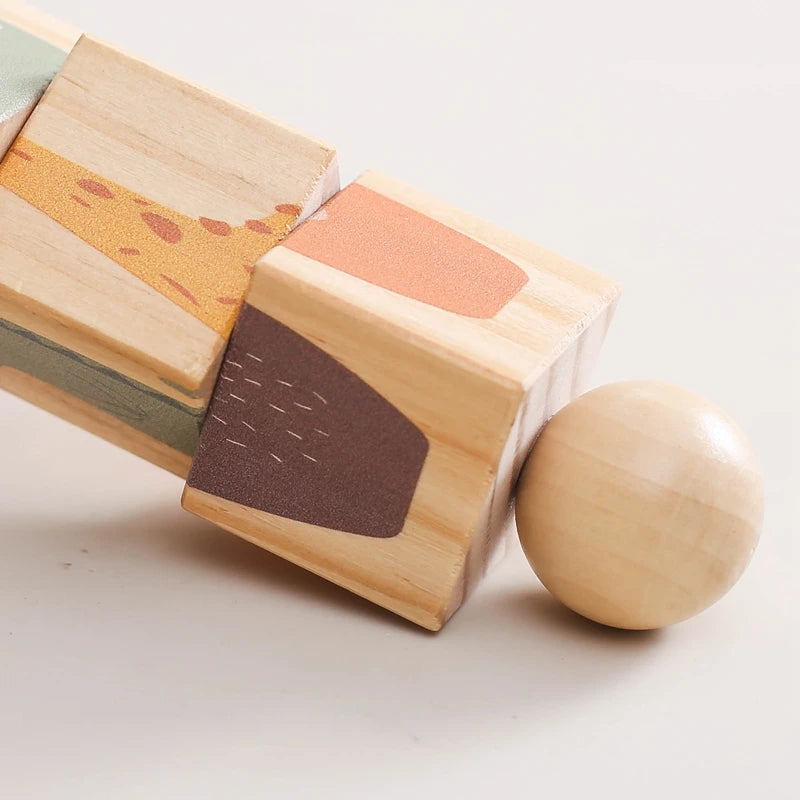 Wooden Montessori Musical Rattle Hand Bell for Babies