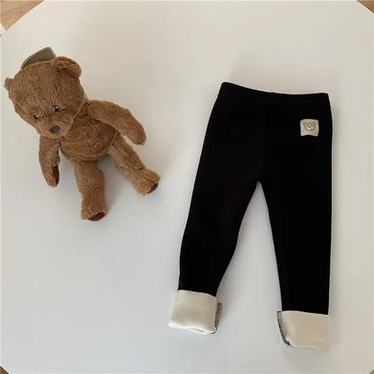 Children's Cartoon Warm Leggings with Feet for Cold Weather