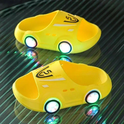 Car-Shaped Luminous Slippers for Kids - Cute Bathroom Shoes