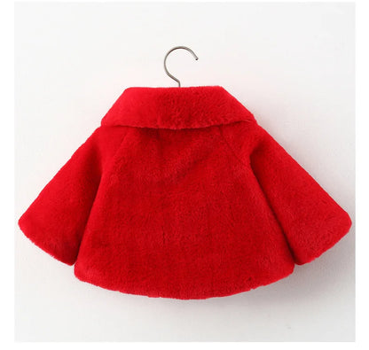 Warm Faux Fur Autumn Jacket for Baby Girls