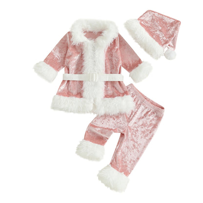 Kids Santa Costume Set for Christmas - Jacket, Pants, Hat