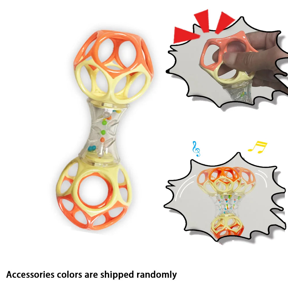 Baby Teether Rattle Barbell Toy for 3 Months and Up