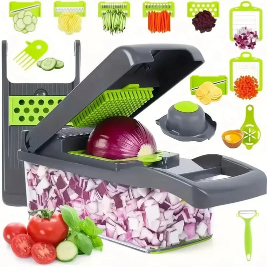 Multifunctional Vegetable Chopper 14-in-1 - Slicer, Dicer, Grater for Kitchen