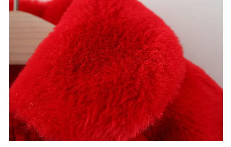 Warm Faux Fur Autumn Jacket for Baby Girls
