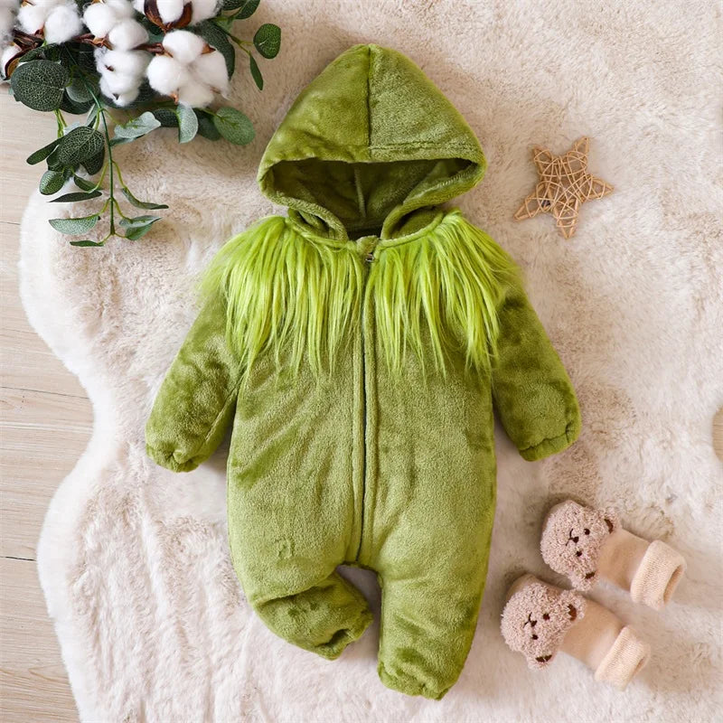 Christmas Grinch Bodysuit for Infants - Long Sleeve Jumpsuit