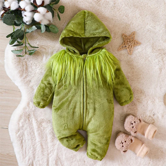Christmas Grinch Bodysuit for Infants - Long Sleeve Jumpsuit