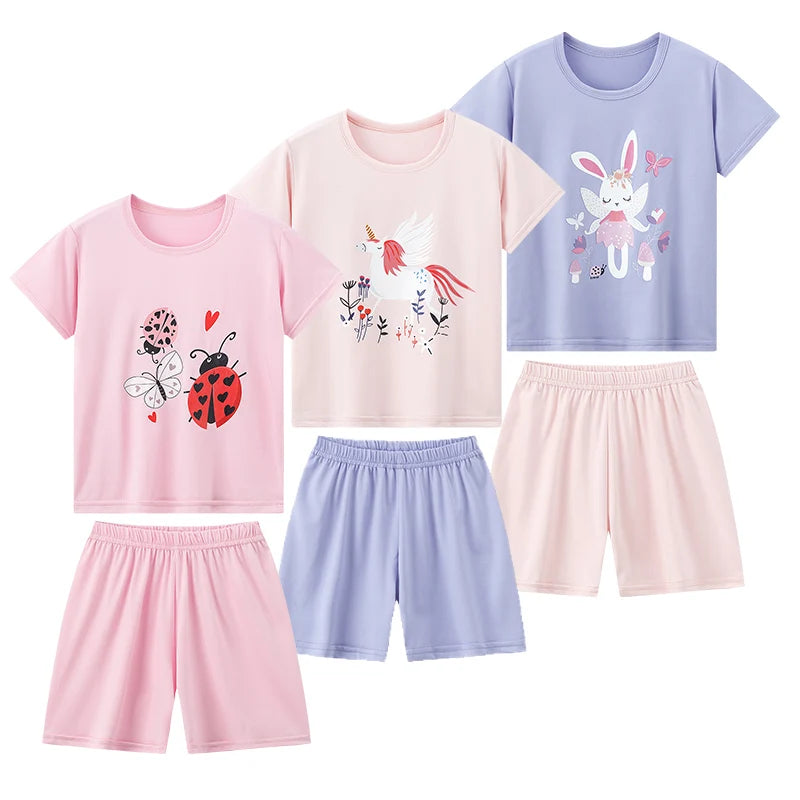 Kids' Summer Short Sleeve Shirt and Shorts Set for Play