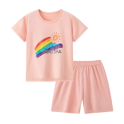 Kids' Summer Short Sleeve Shirt and Shorts Set for Play