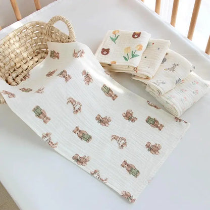 Cotton Muslin Baby Face Towel & Burp Cloth Set