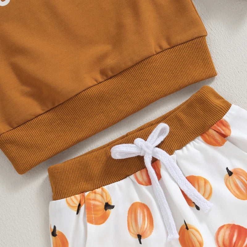 Halloween Toddler Sweatshirt and Pumpkin Pant Set