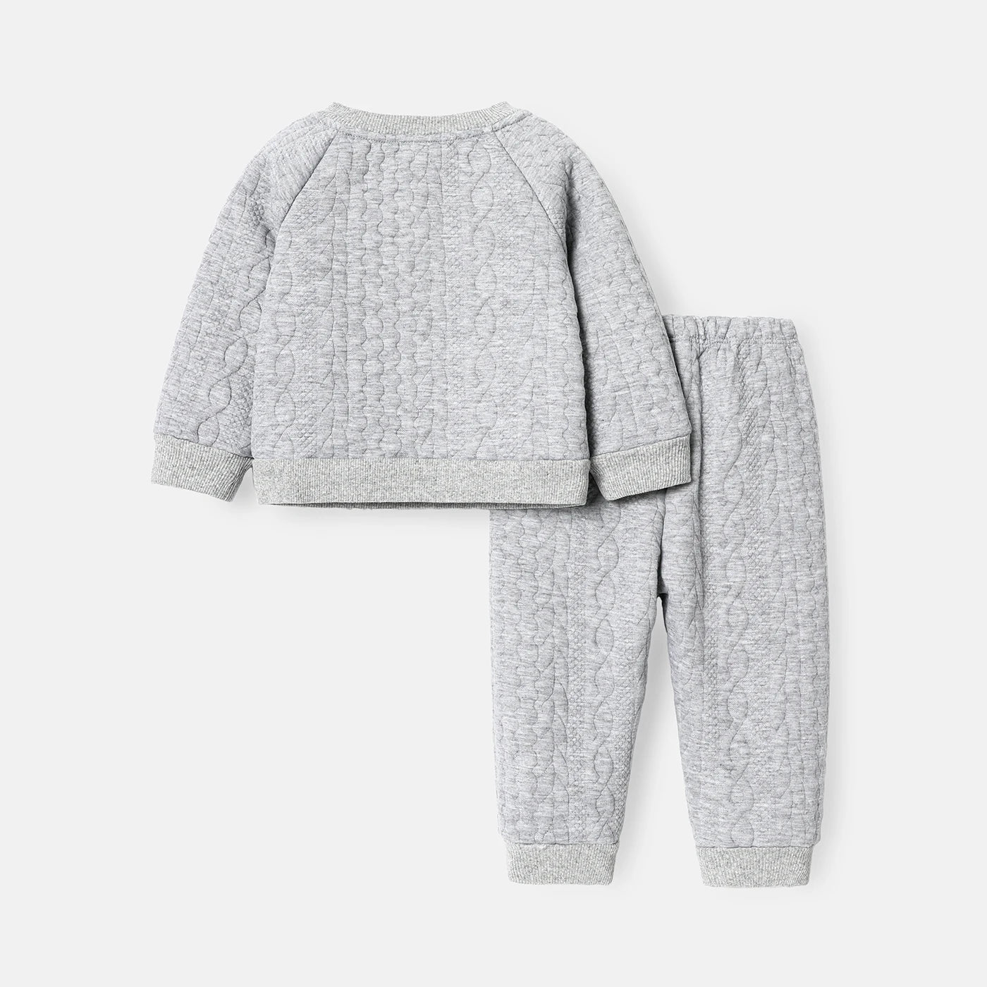 Baby Boy Cable Knit Sweatshirt & Pants Set - Soft & Cozy