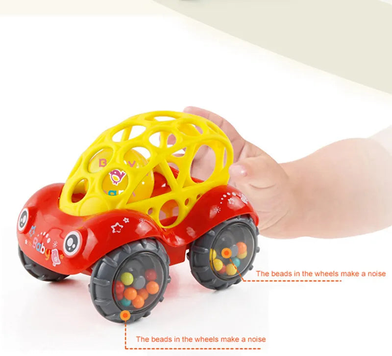 Soft Rubber Push and Go Cars for Infants 6-12 Months