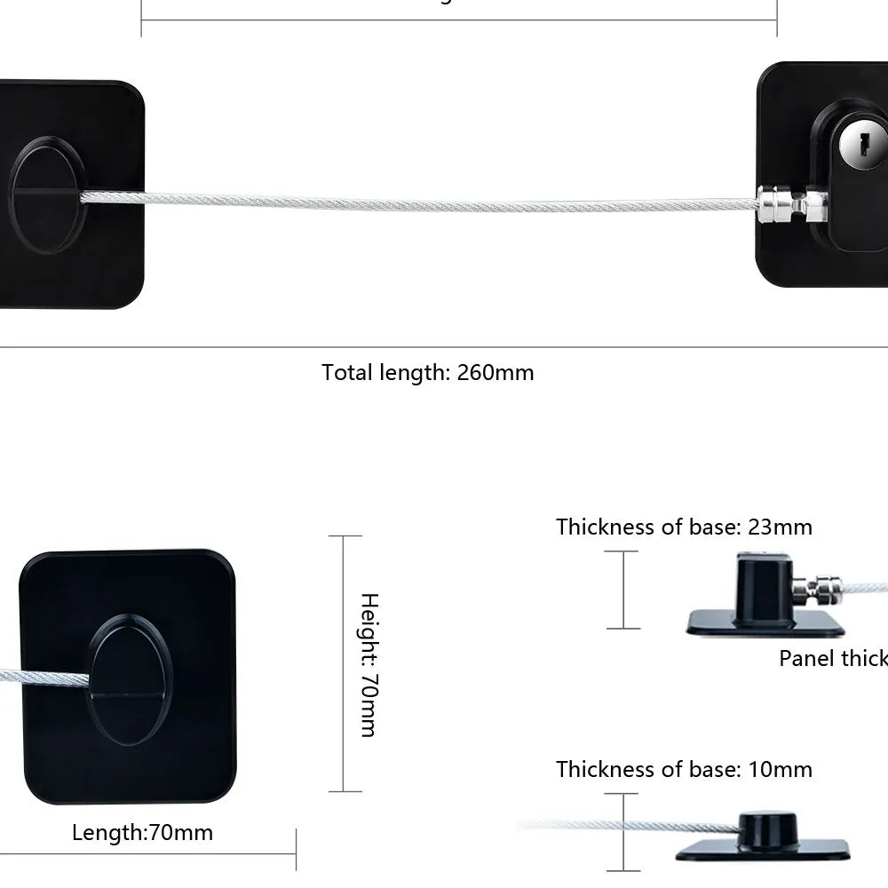 Child Safety Lock for Windows and Doors - Kid Security Cable