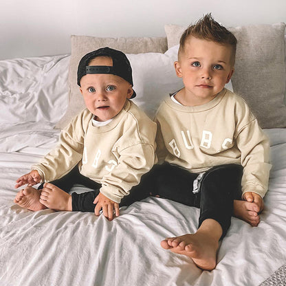 Toddler Letter Print Long Sleeve Top and Pants Set
