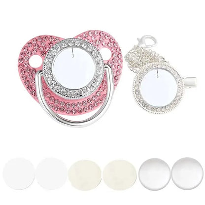 Sucette et attache-tétine en strass personnalisées - Conception sûre et sans BPA