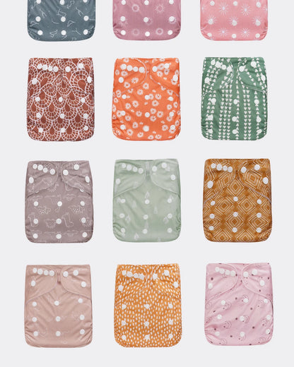 Juego de 3 pañales de tela lavables y reutilizables para bebé