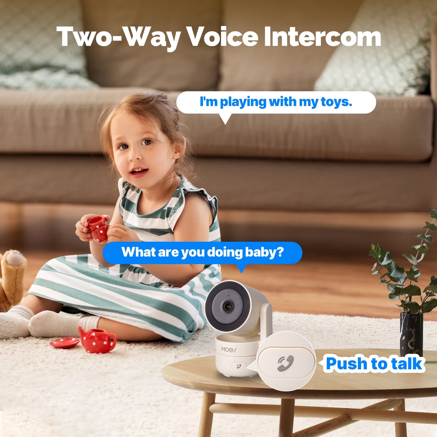 4MP WiFi Indoor Pan/Tilt Security Camera with Night Vision